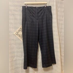 Zac & Rachel Black Plaid Wide Leg Cropped Pants stretchy soft old money classic